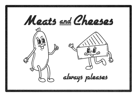 Meats and Cheeses A4 giclée print (landscape)